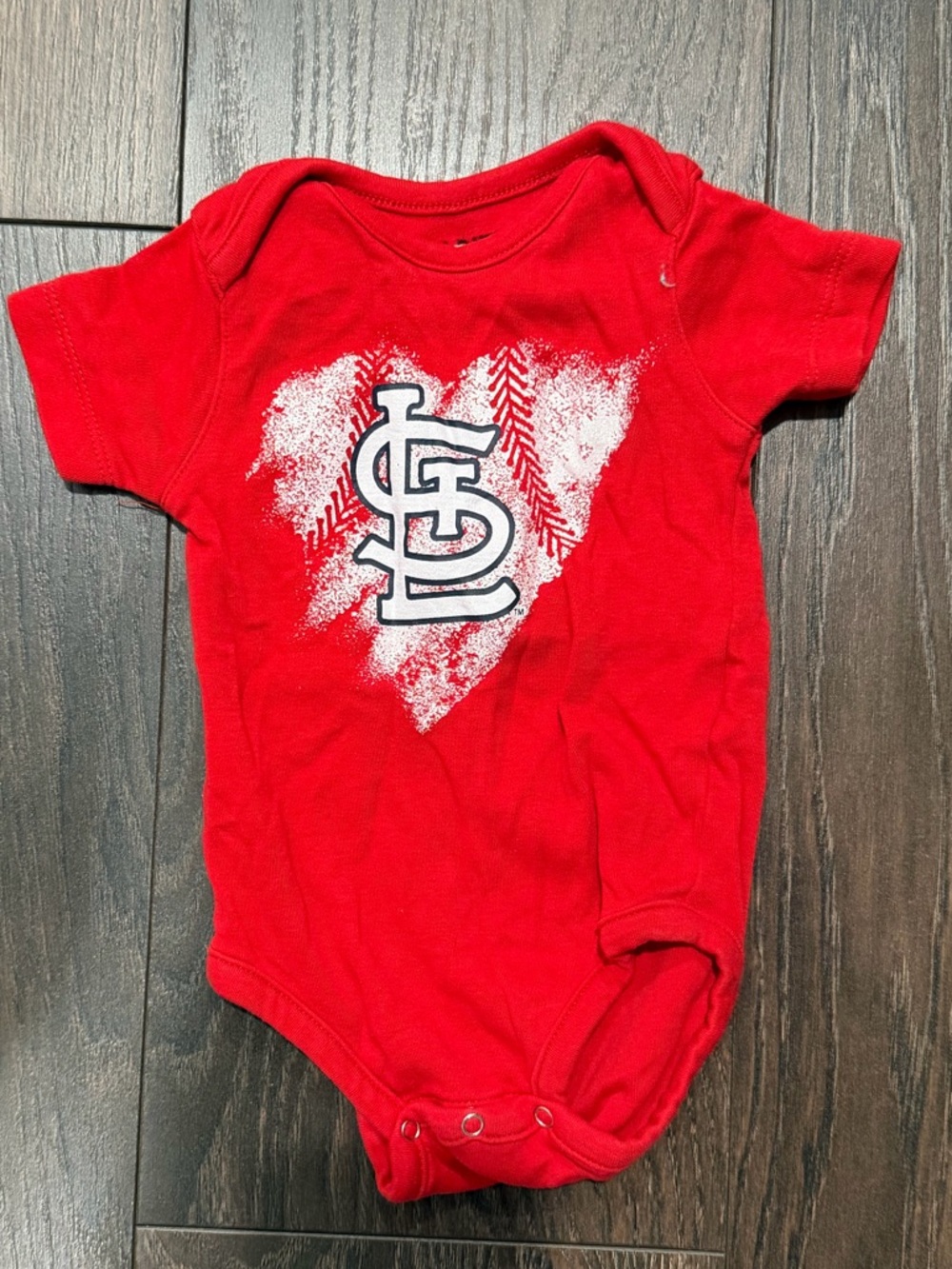 MLB Red Infant Bodysuit with Genuine Merchandise Print